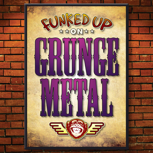 Grunge Metal Art Print / Poster / Birthday Card / Greetings Card