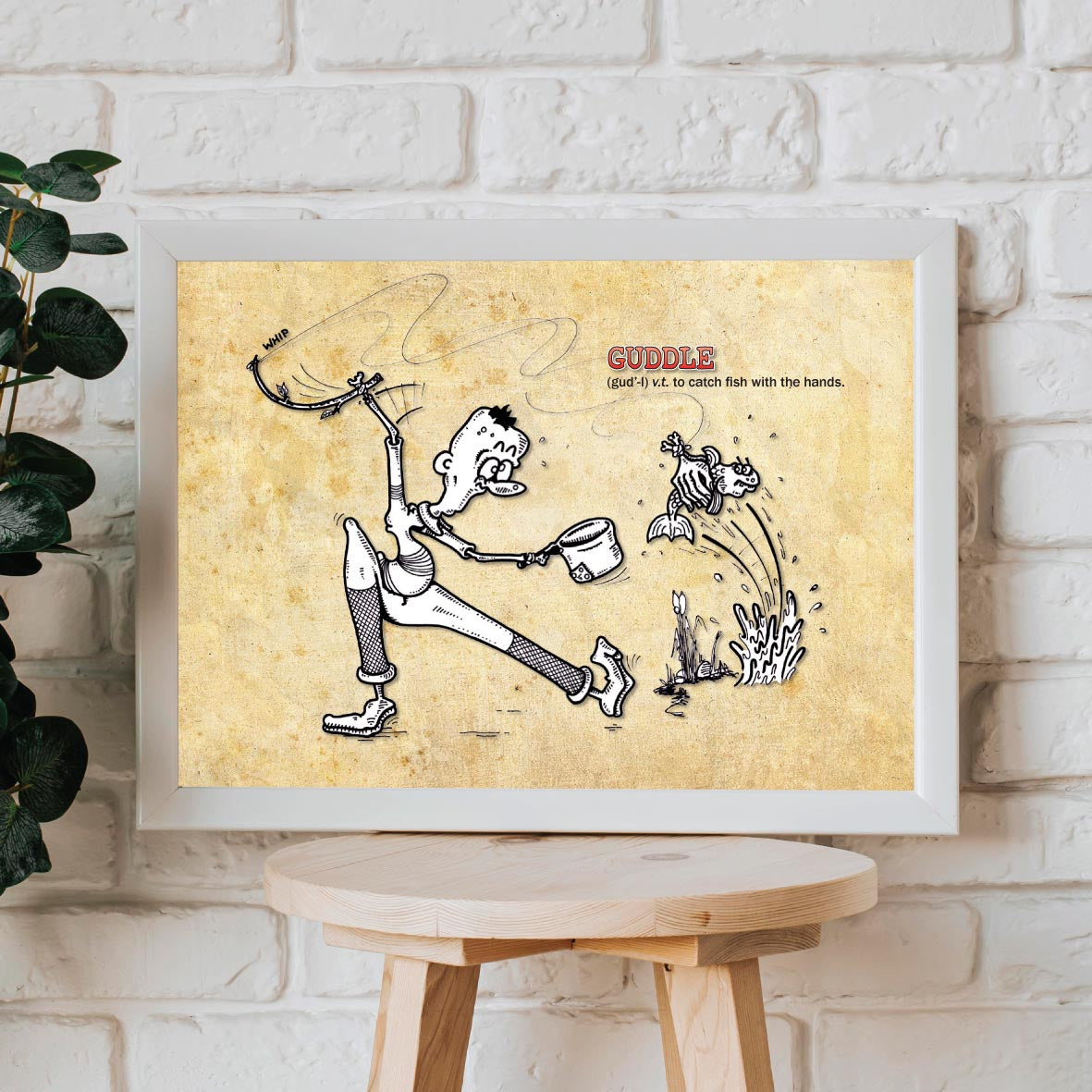 Guddle Cartoon Art Print