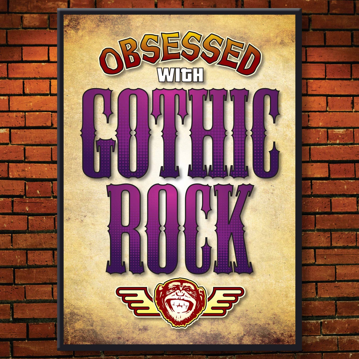 Gothic Rock - Obsessed Art Poster + Birthday / Greetings Card