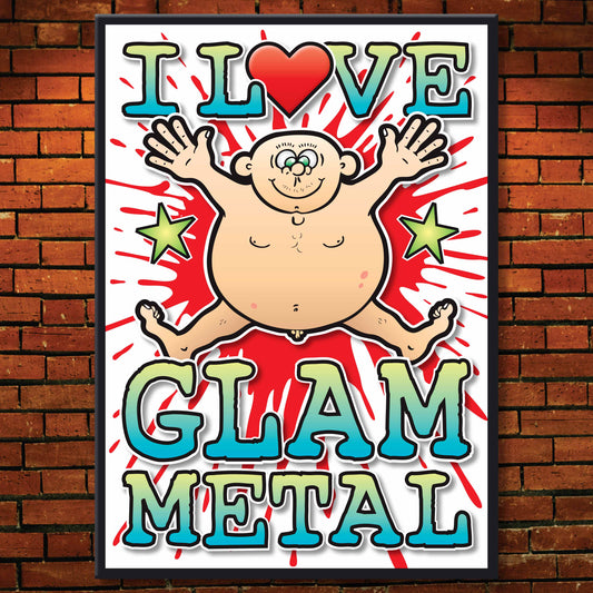 Glam Metal Art Print / Love Music Poster / Wall Décor / Rock Guru