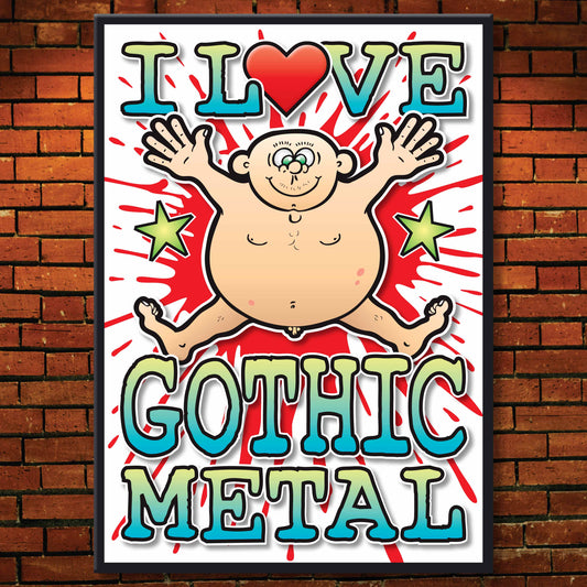 Gothic Metal Art Print / Love Music Poster / Wall Décor / Rock Guru