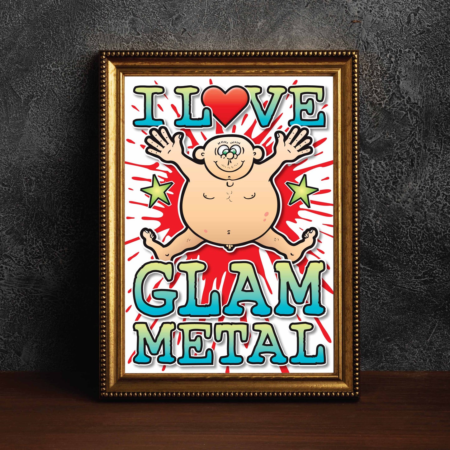 Glam Metal Art Print / Love Music Poster / Wall Décor / Rock Guru