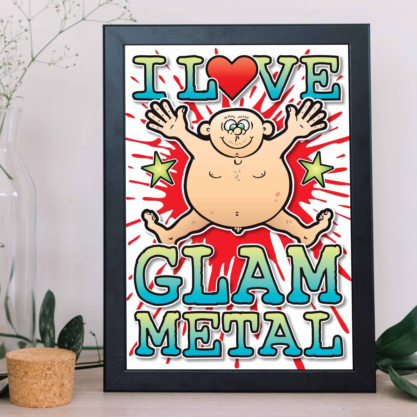Glam Metal Art Print / Love Music Poster / Wall Décor / Rock Guru