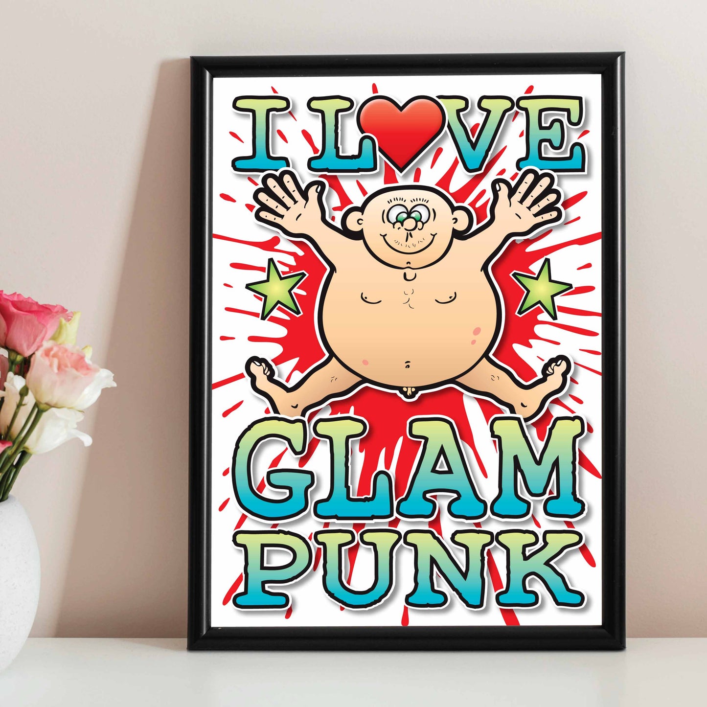 Glam Punk Art Print / Love Music Poster / Wall Décor / Rock Guru