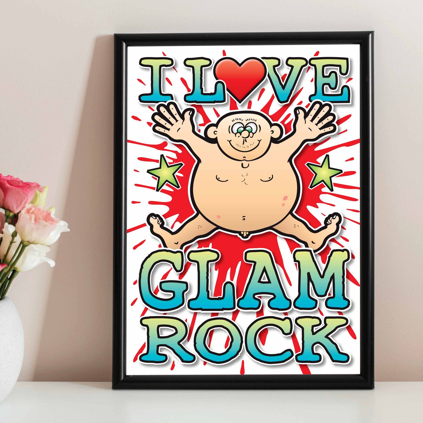 Glam Rock Art Print / Love Music Poster / Wall Décor / Rock Guru