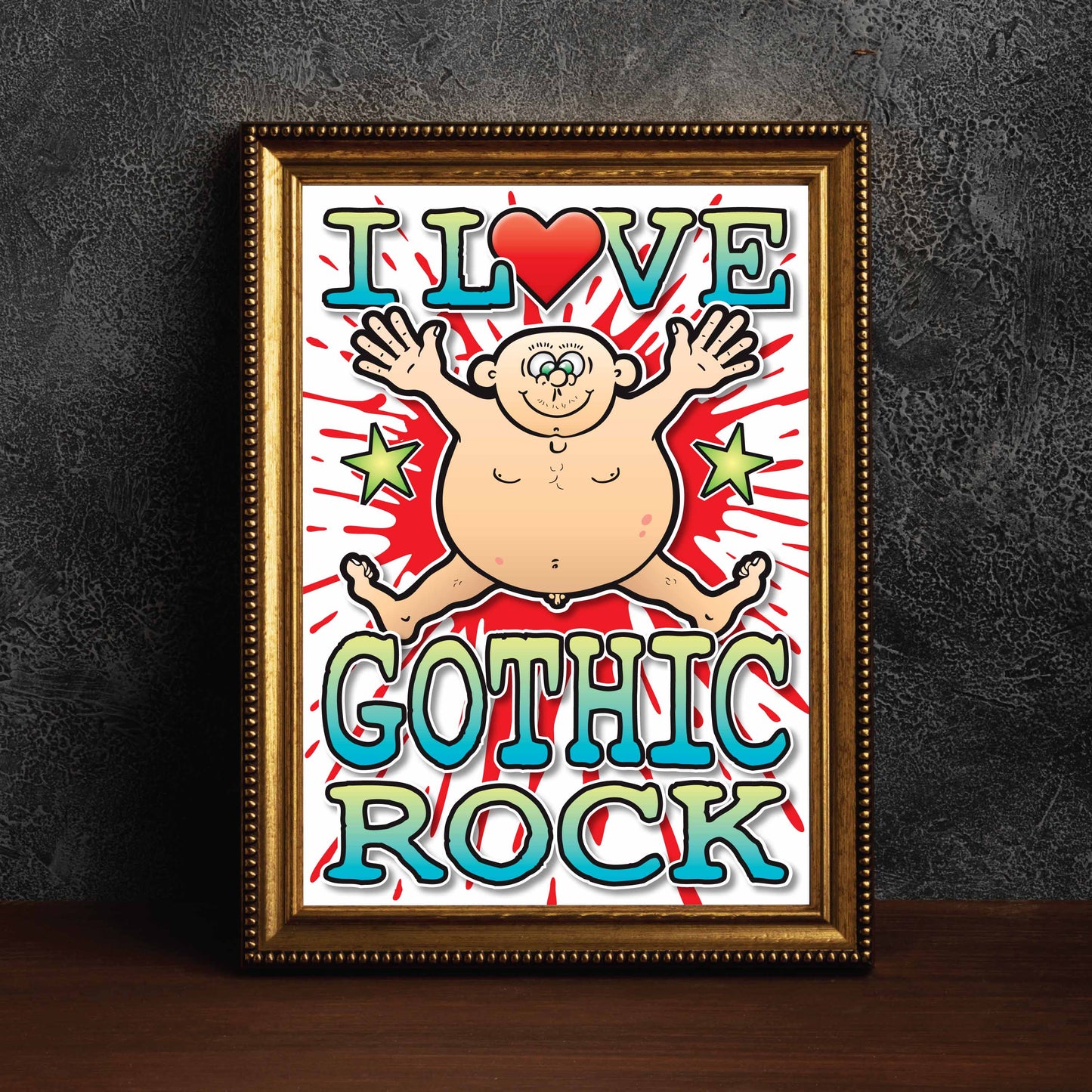 Gothic Rock Art Print / Love Music Poster / Wall Décor / Rock Guru