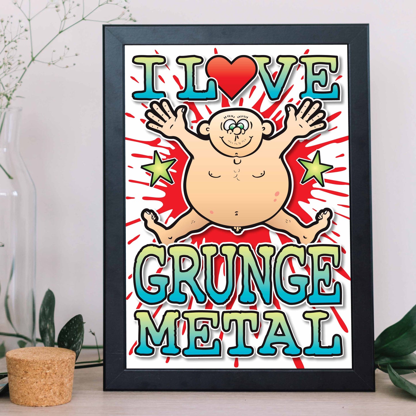 Grunge Metal Art Print / Love Music Poster / Wall Décor / Rock Guru
