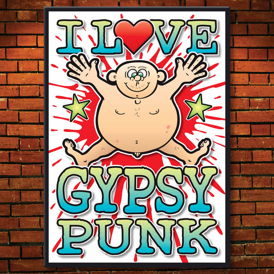 Gypsy Punk Art Print / Love Music Poster / Wall Décor / Rock Guru