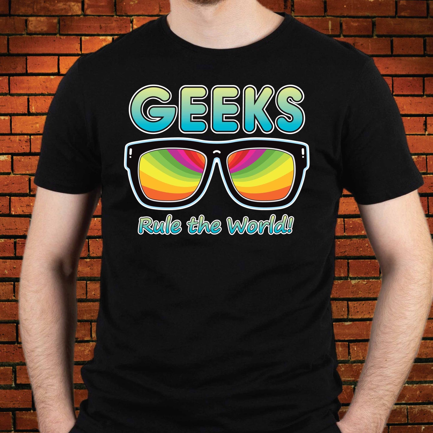 Geeks Rule Funny Slogan Cotton T-Shirt