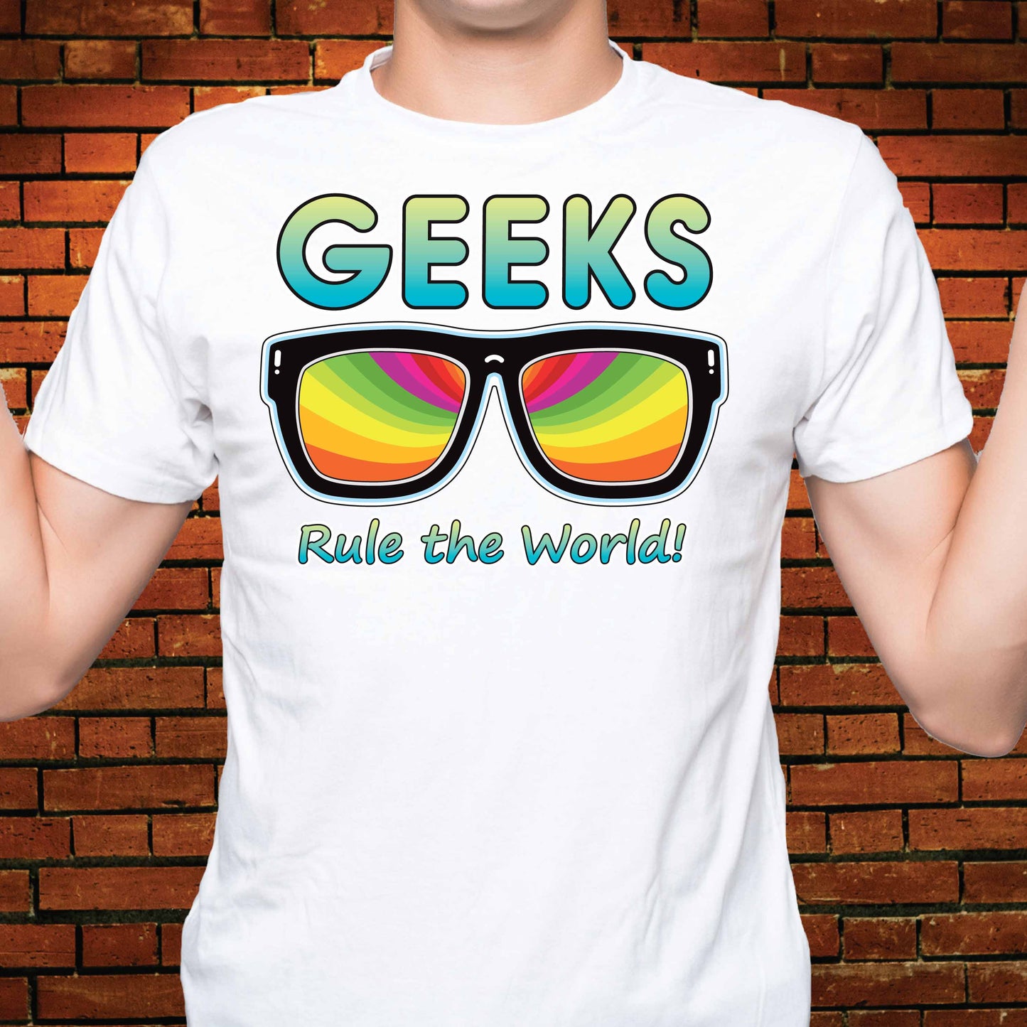 Geeks Rule Funny Slogan Cotton T-Shirt