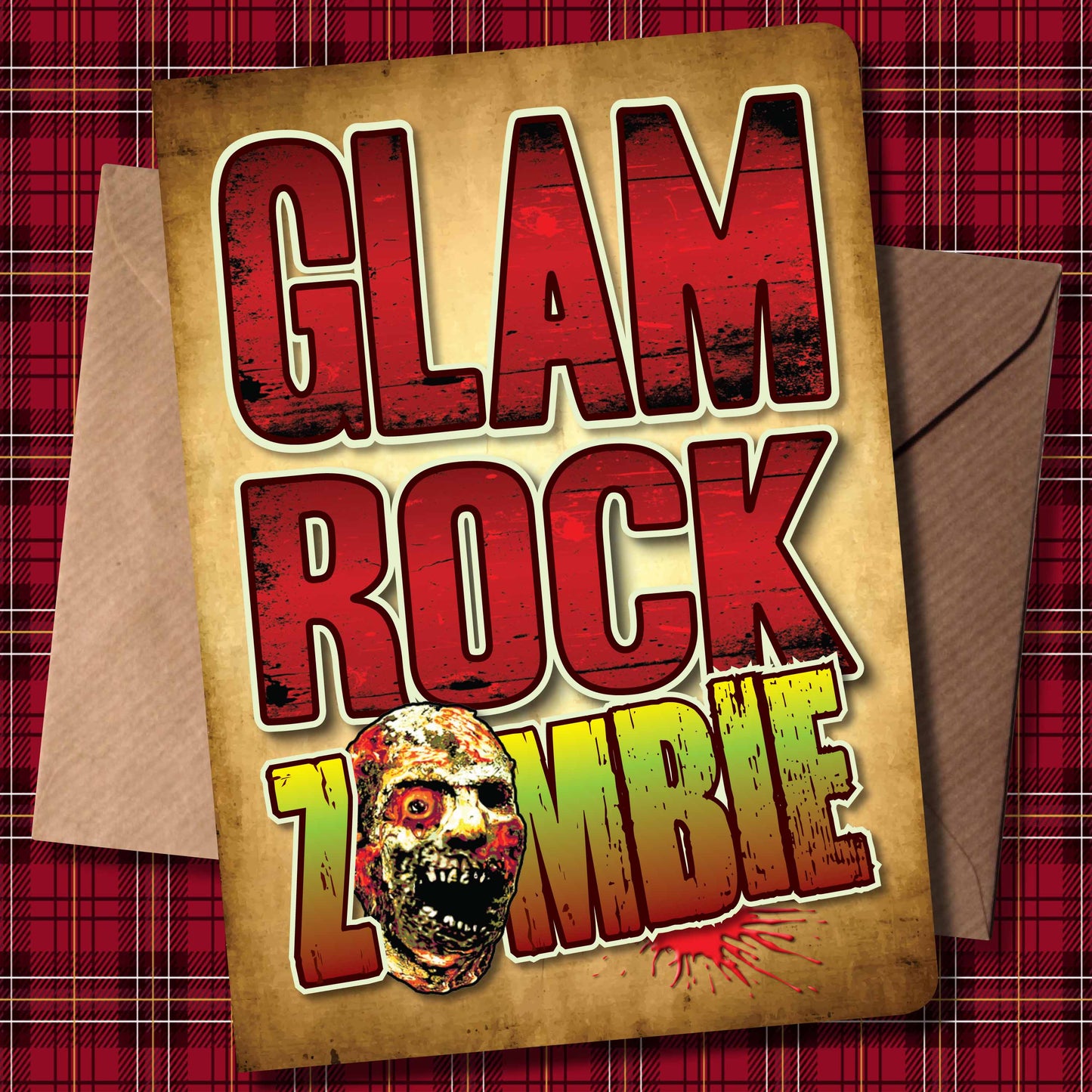 Glam Rock Zombie - Art Print + Birthday Card + Metal Pin Badge