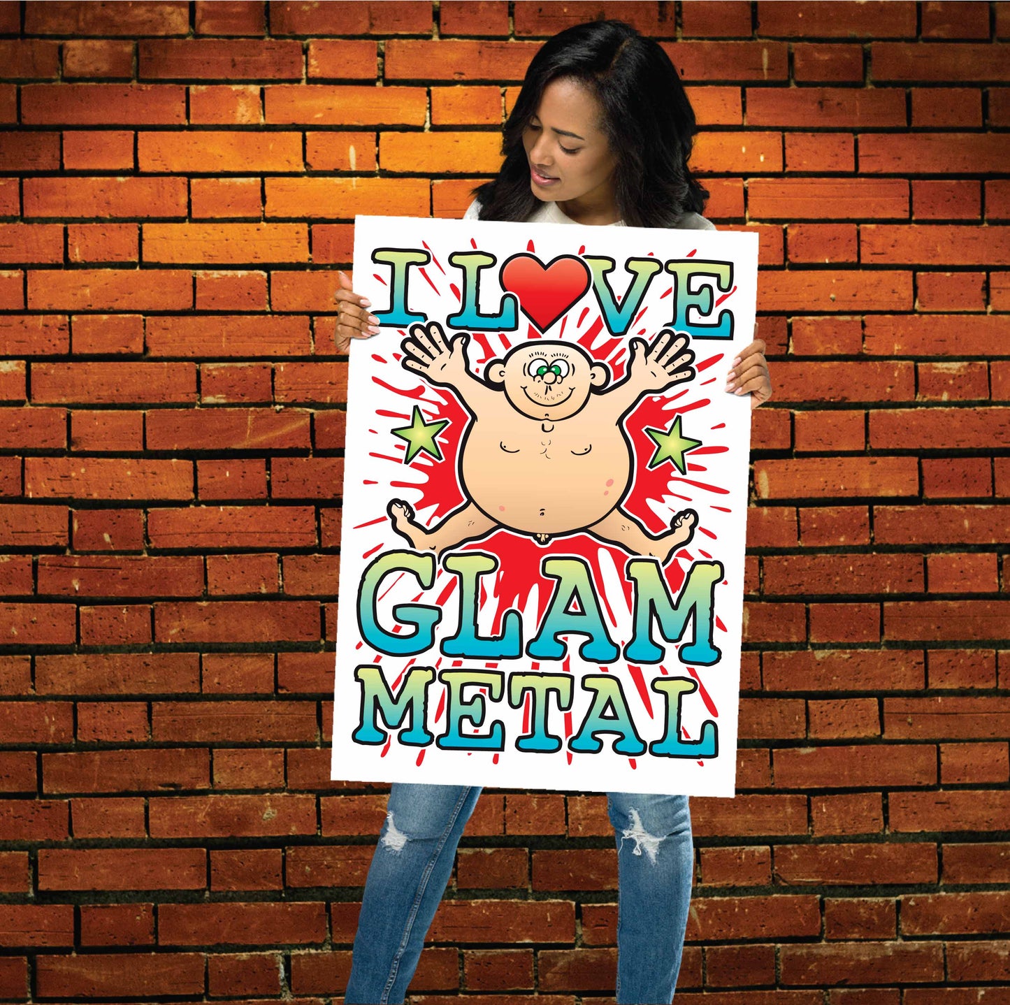 Glam Metal 50x70cm Wall Art / Love Music Poster