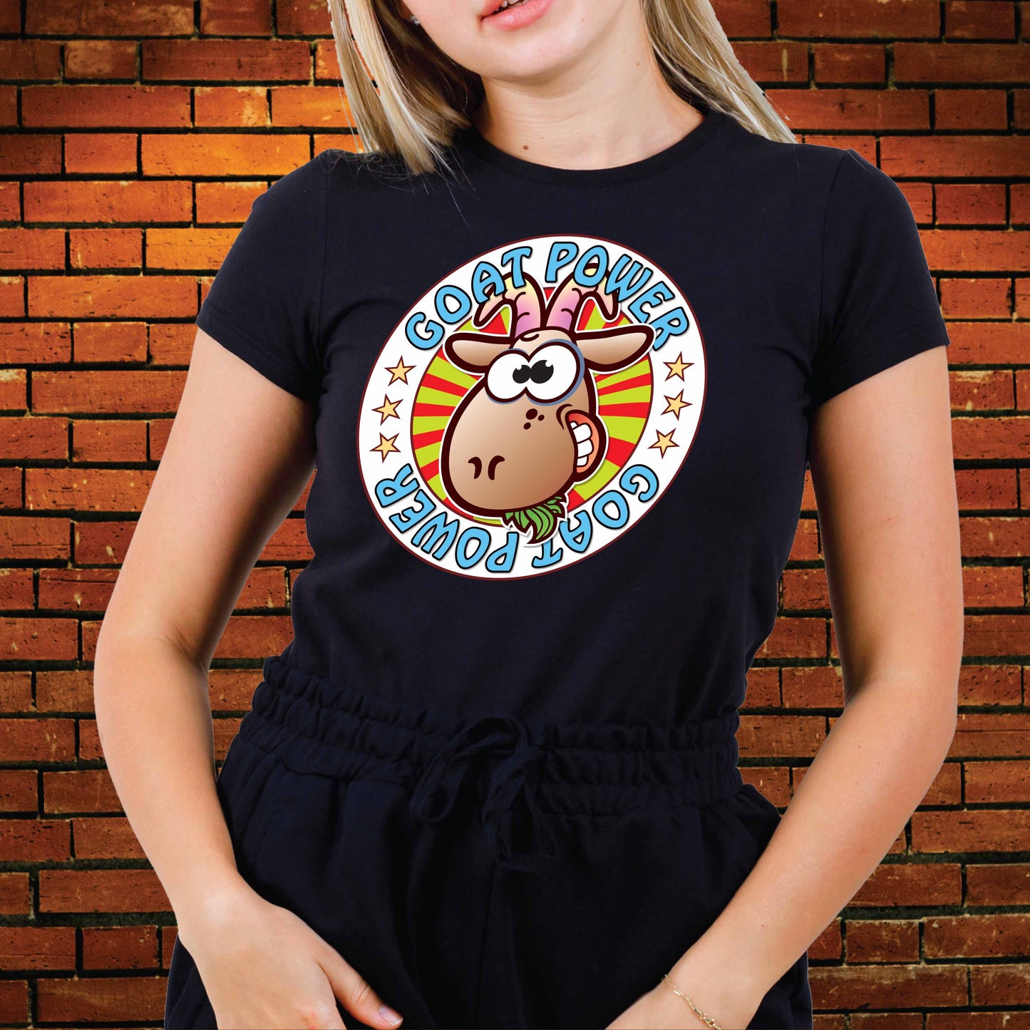 Goat Power Funny Slogan Cotton T-Shirt