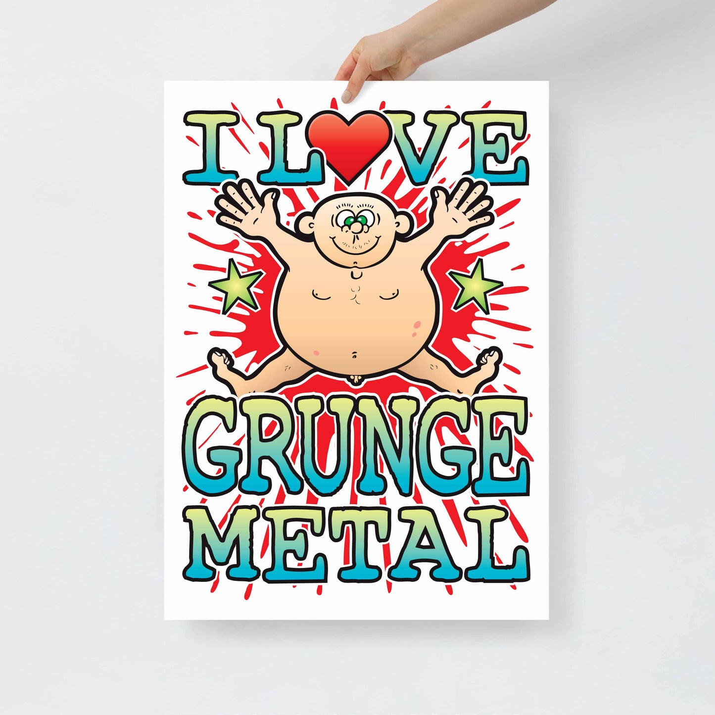 Grunge Metal 50x70cm Wall Art / Love Music Poster