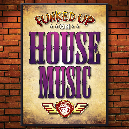 House Music Art Print / Poster / Birthday Card / Greetings Card