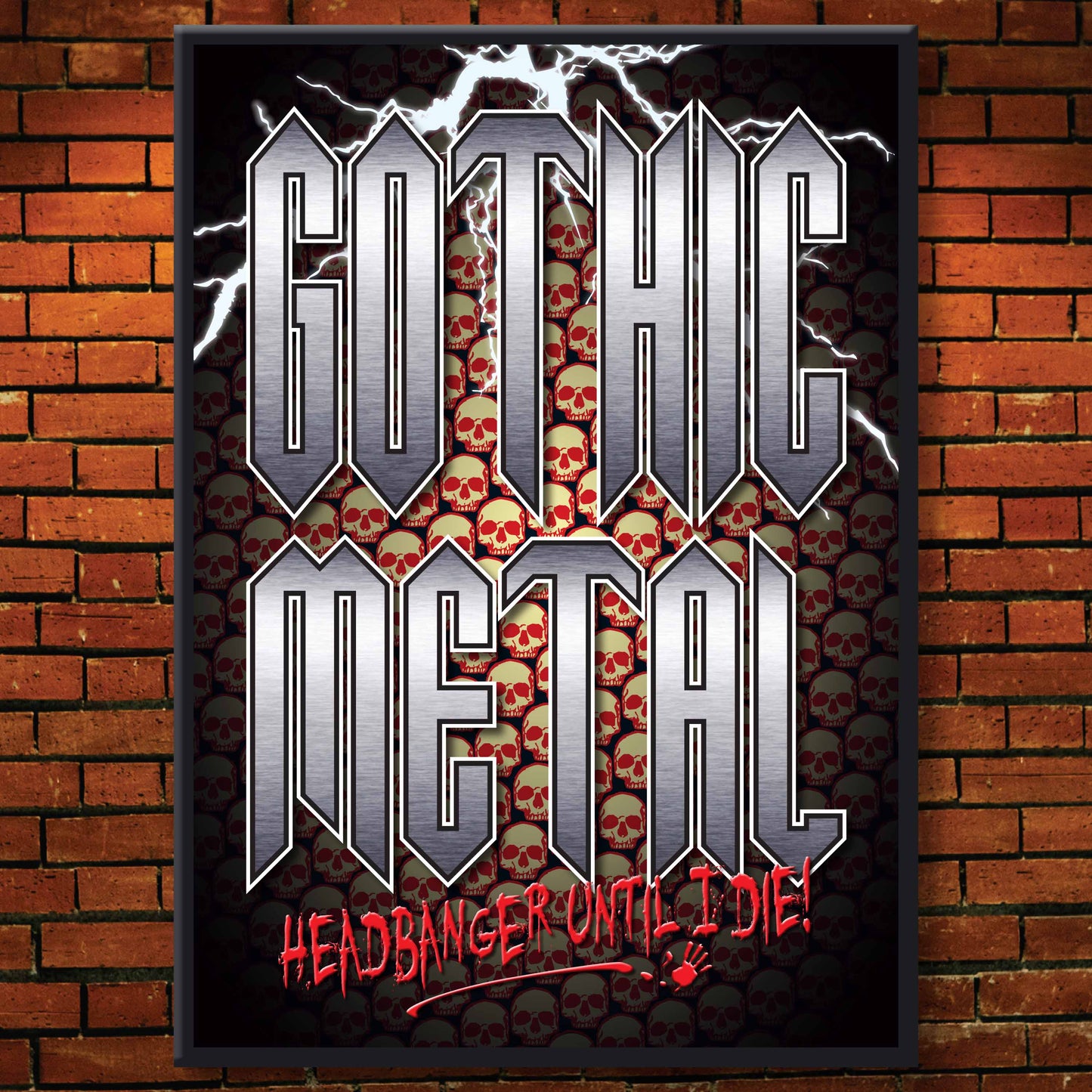 Gothic Metal Headbanger Art Print + Birthday / Greetings Card
