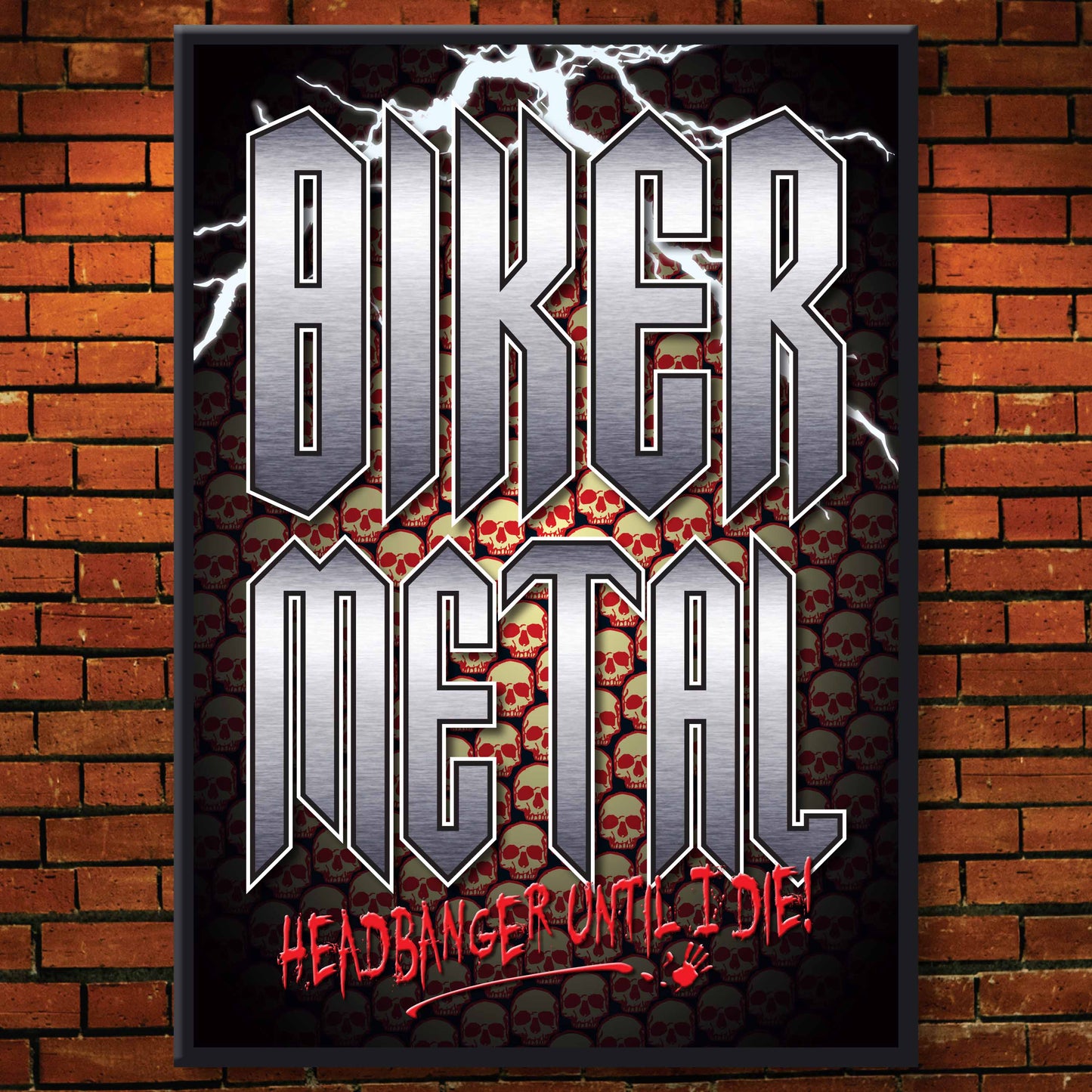 Biker Metal Headbanger Art Print + Birthday / Greetings Card