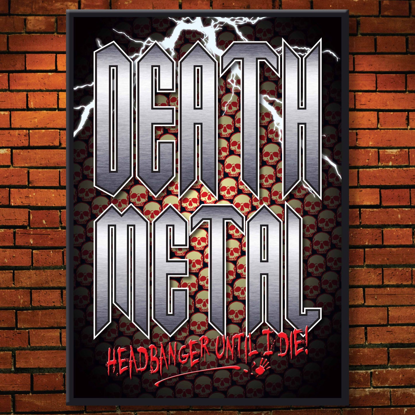 Death Metal Headbanger Art Print + Birthday / Greetings Card