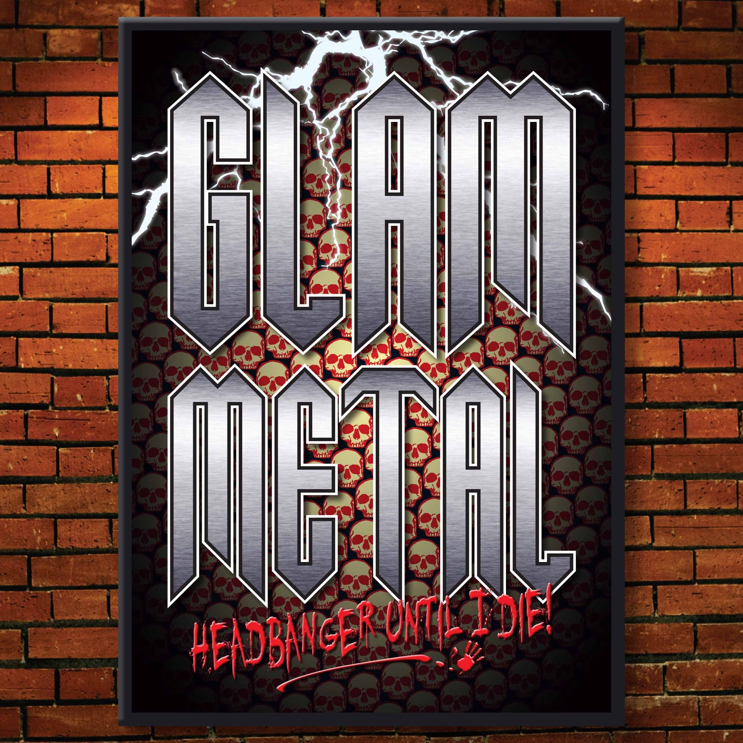Glam Metal Headbanger Art Print + Birthday / Greetings Card