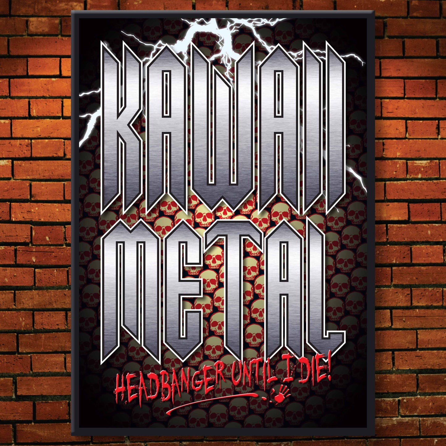 Kawaii Metal Headbanger Art Print + Birthday / Greetings Card