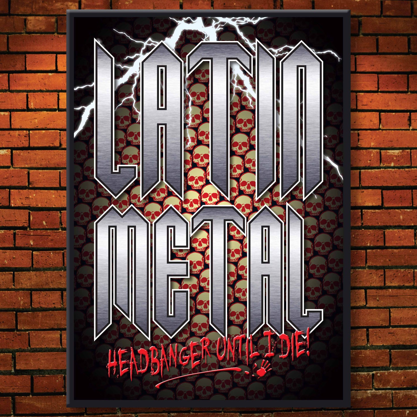 Latin Metal Headbanger Art Print + Birthday / Greetings Card
