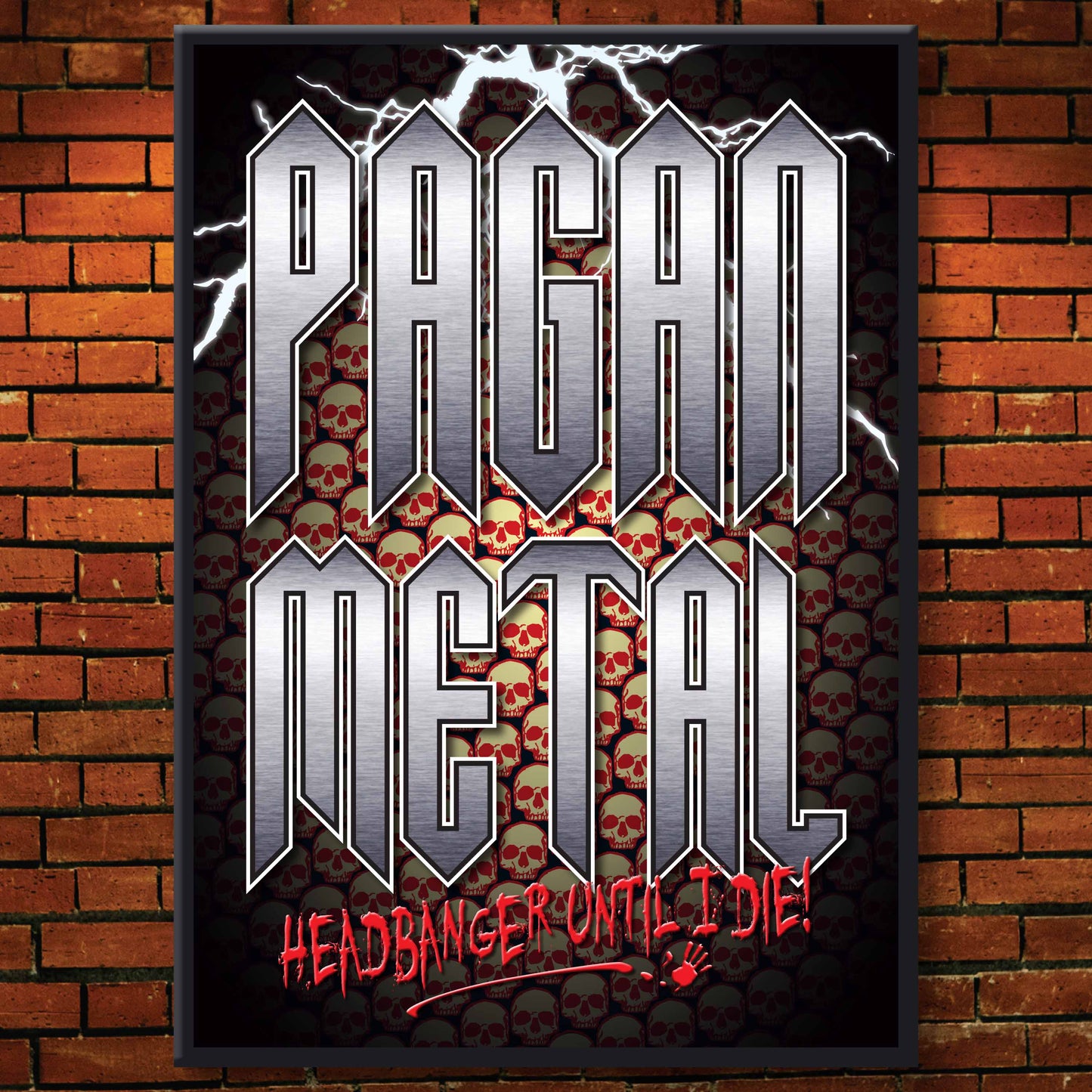 Pagan Metal Headbanger Art Print + Birthday / Greetings Card