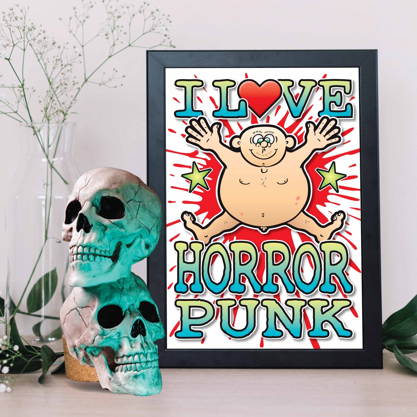 Horror Punk Art Print / Love Music Poster / Wall Décor / Rock Guru
