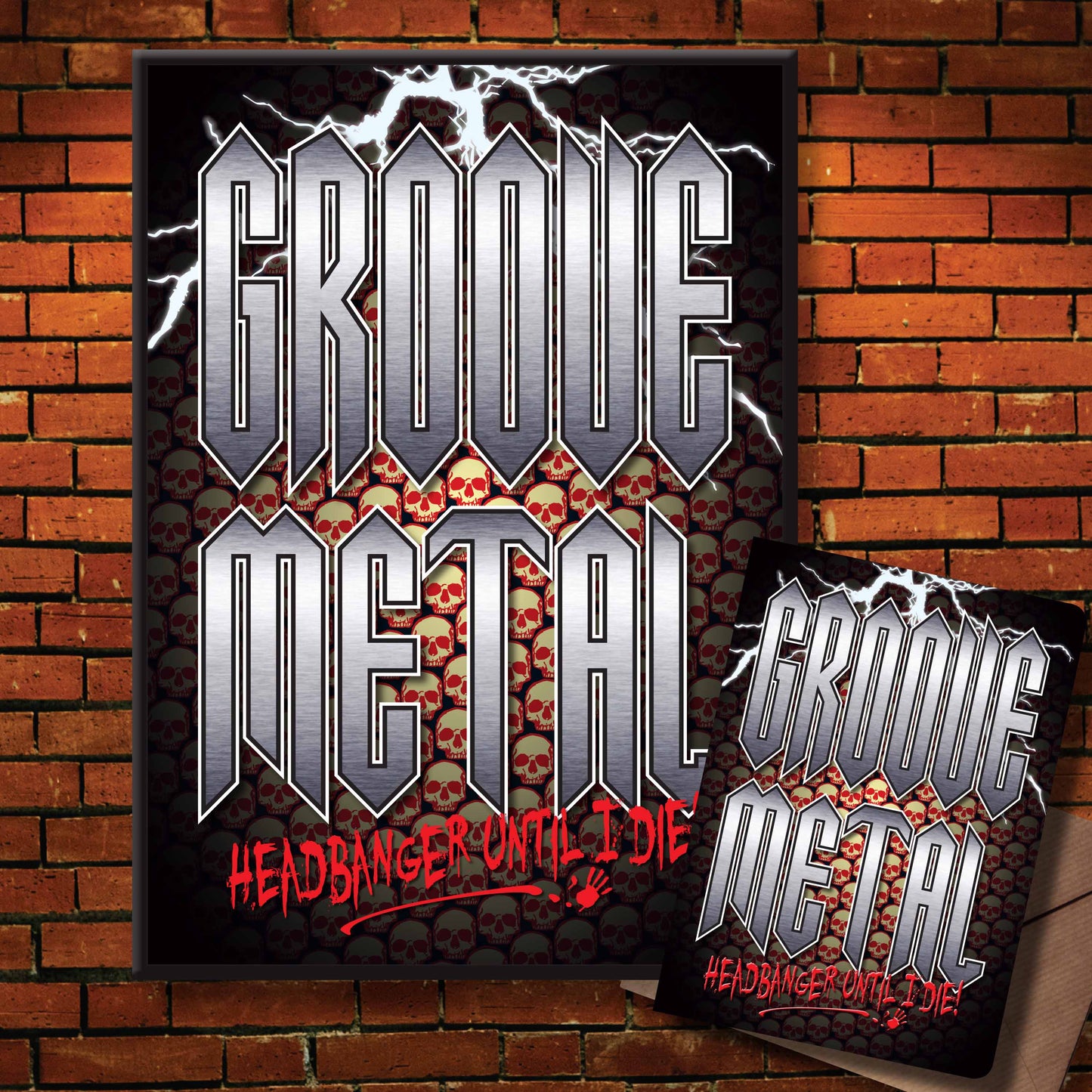 Groove Metal Headbanger Art Print + Birthday / Greetings Card