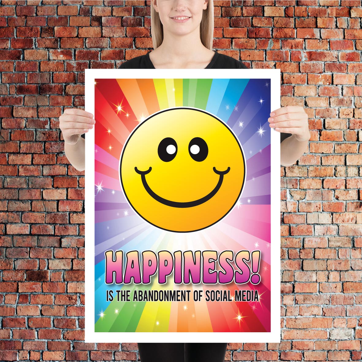 Happiness Funny Wall Art