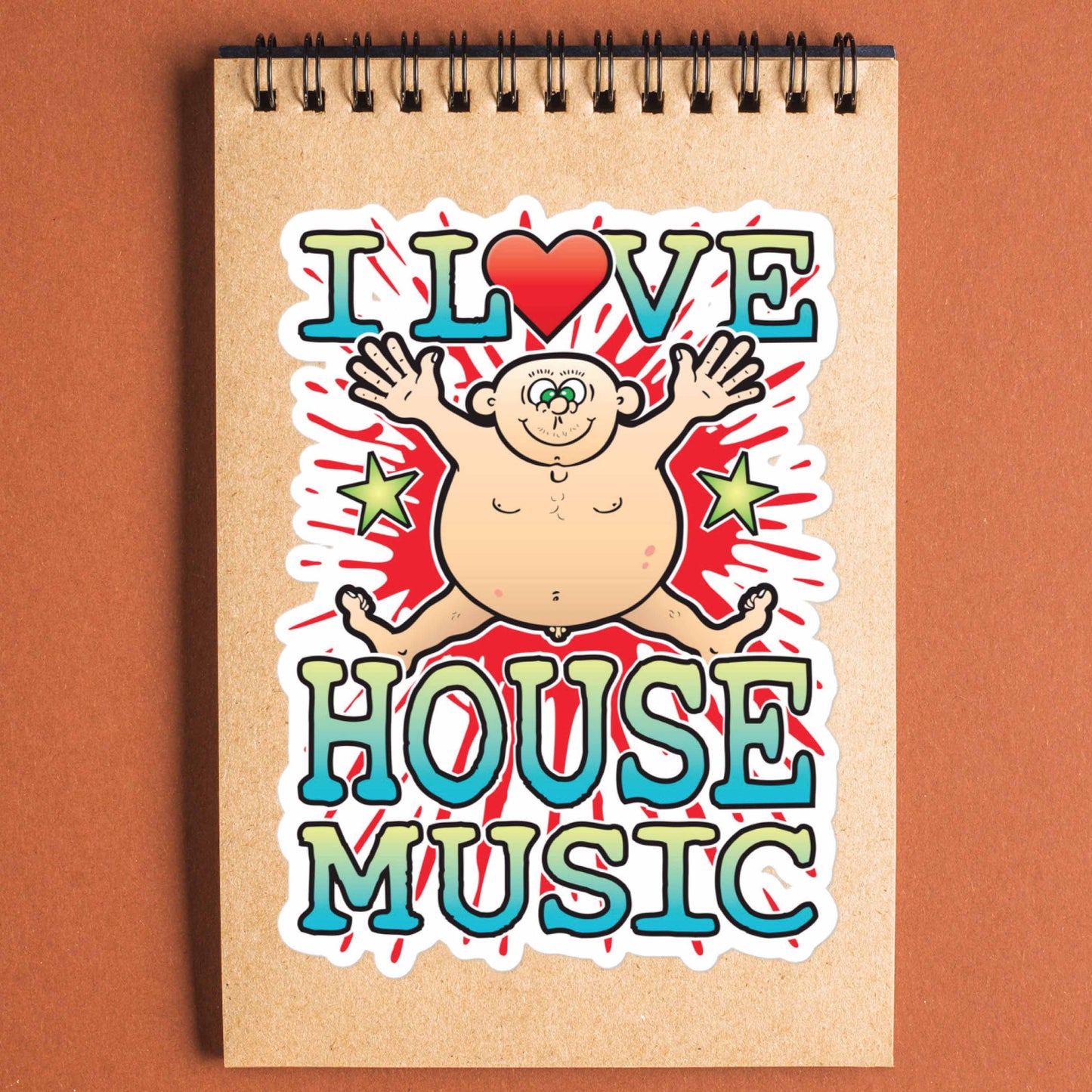 House Music Vinyl Kiss-Cut Sticker / 14 x 10cm