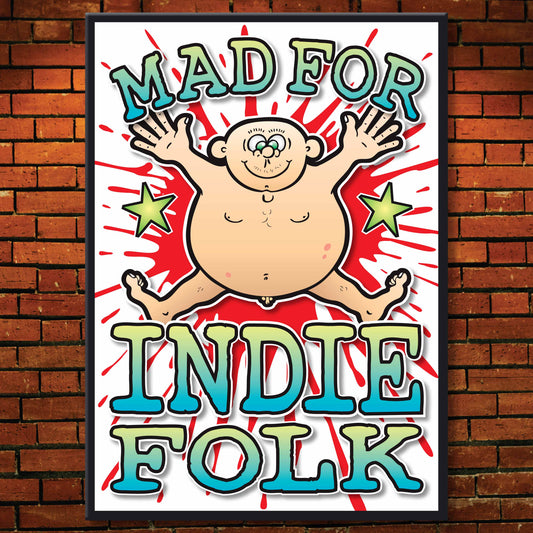Indie Folk Art Print / Mad For Music Poster / Wall Décor