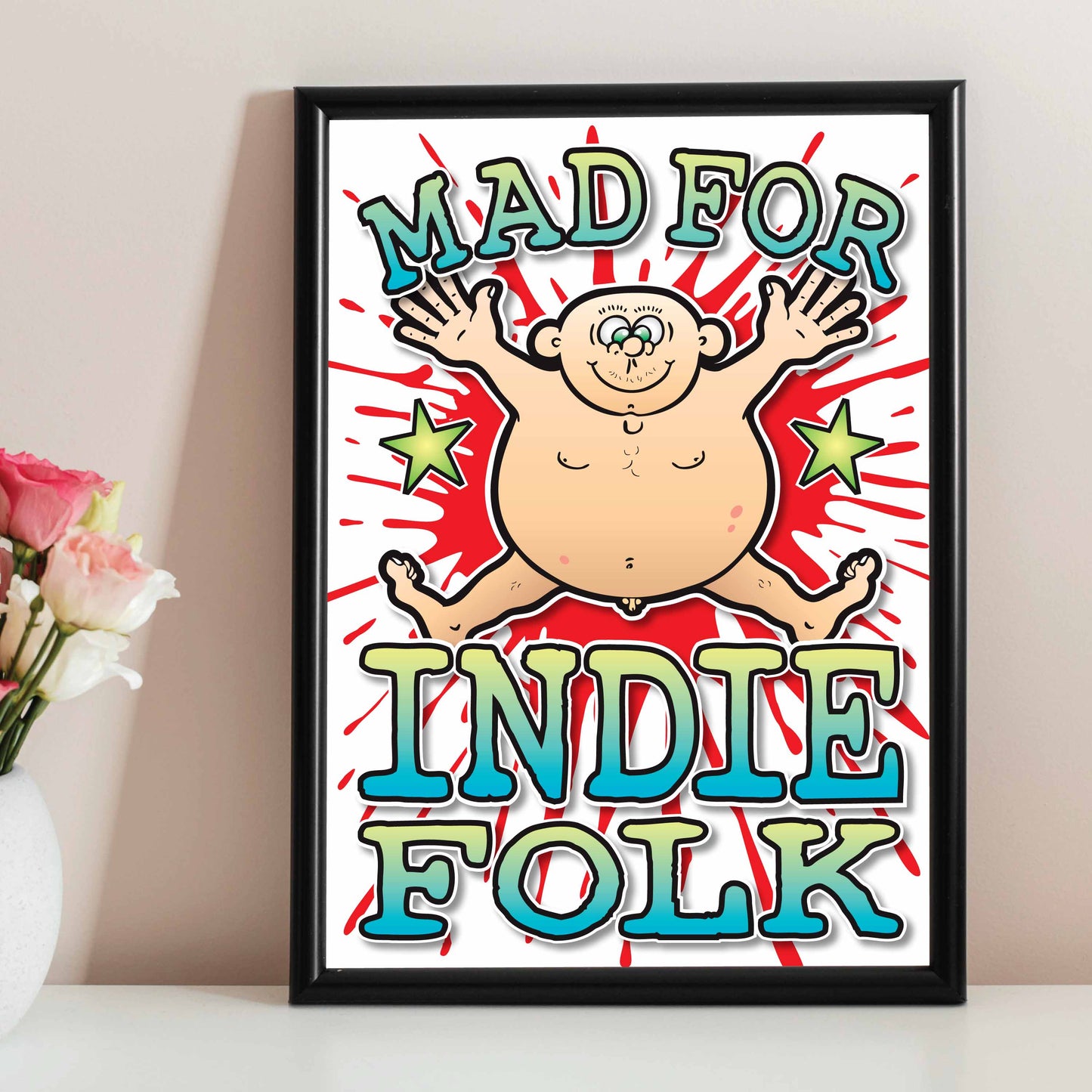 Indie Folk Art Print / Mad For Music Poster / Wall Décor