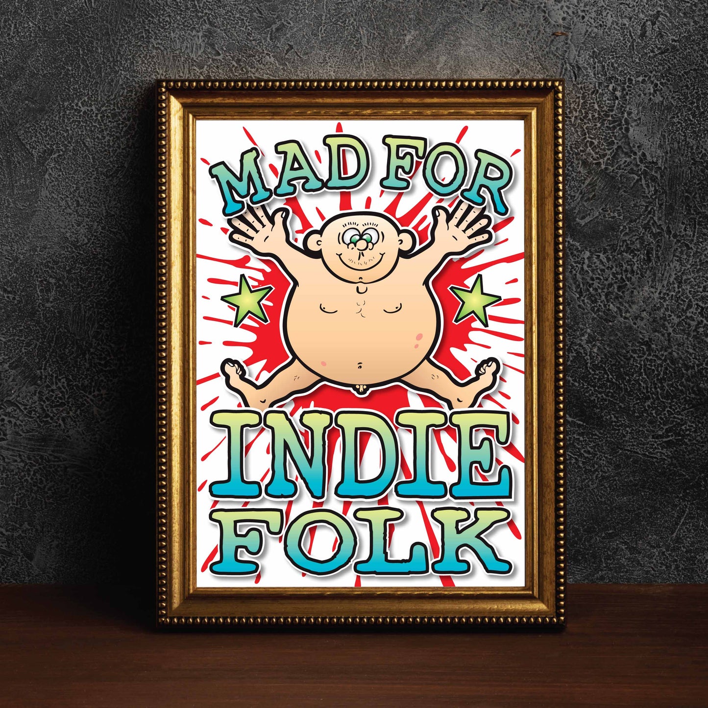 Indie Folk Art Print / Mad For Music Poster / Wall Décor