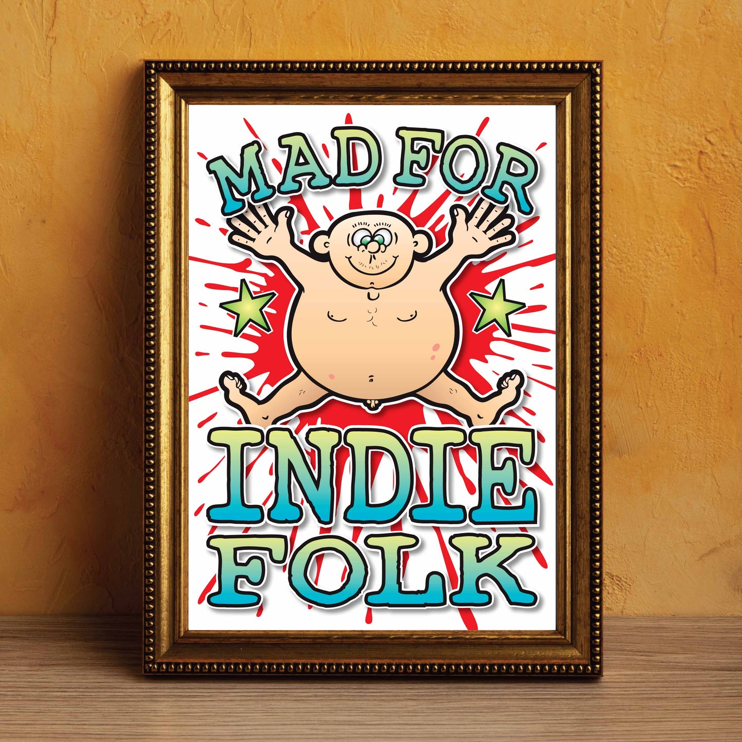 Indie Folk Art Print / Mad For Music Poster / Wall Décor