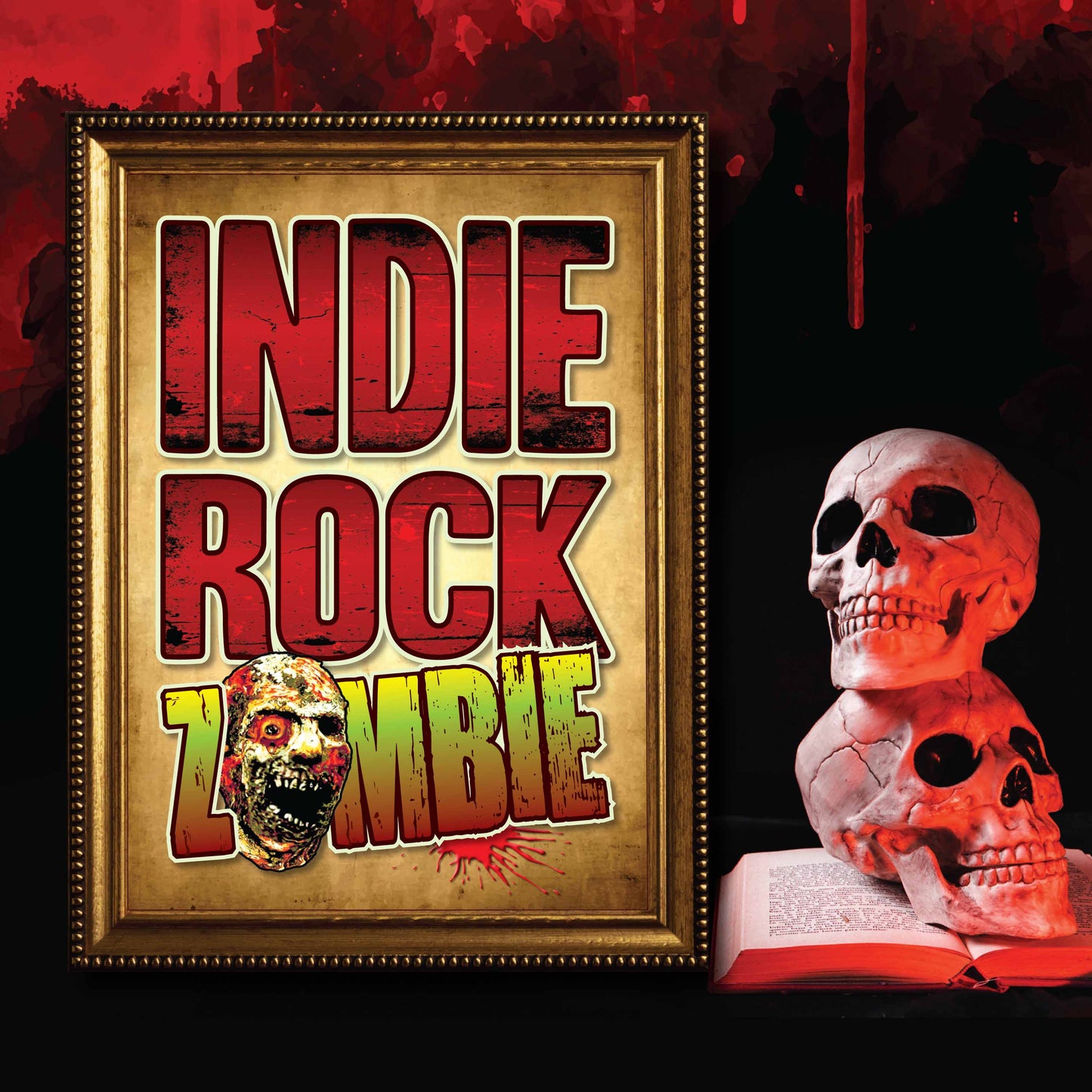 Indie Rock Zombie - Art Print + Birthday Card + Metal Pin Badge