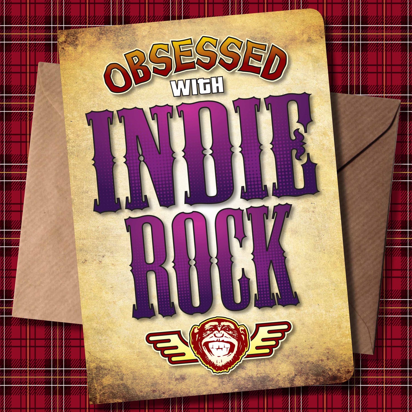 Indie Rock - Obsessed Art Poster + Birthday / Greetings Card