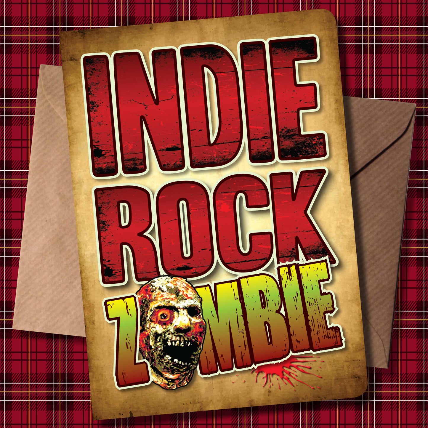 Indie Rock Zombie - Art Print + Birthday Card + Metal Pin Badge