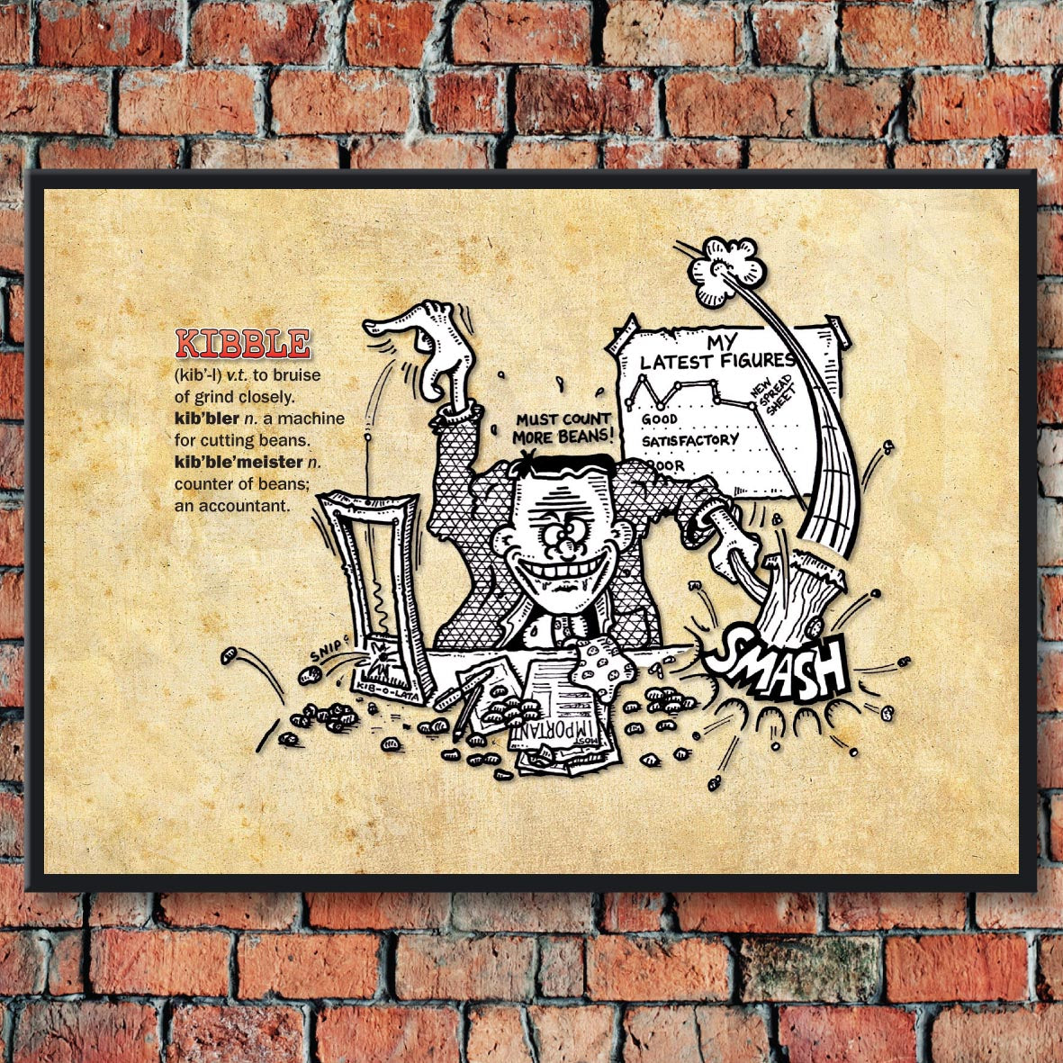 Kibble Cartoon Art Print