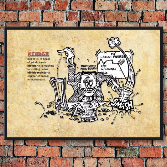 Kibble Cartoon Art Print