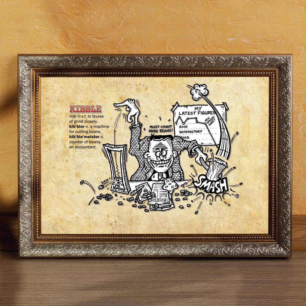 Kibble Cartoon Art Print