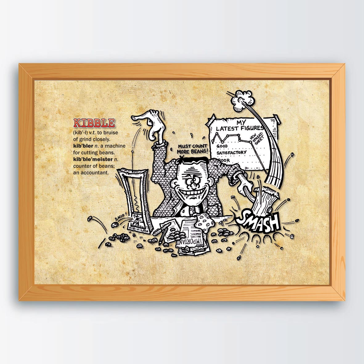 Kibble Cartoon Art Print