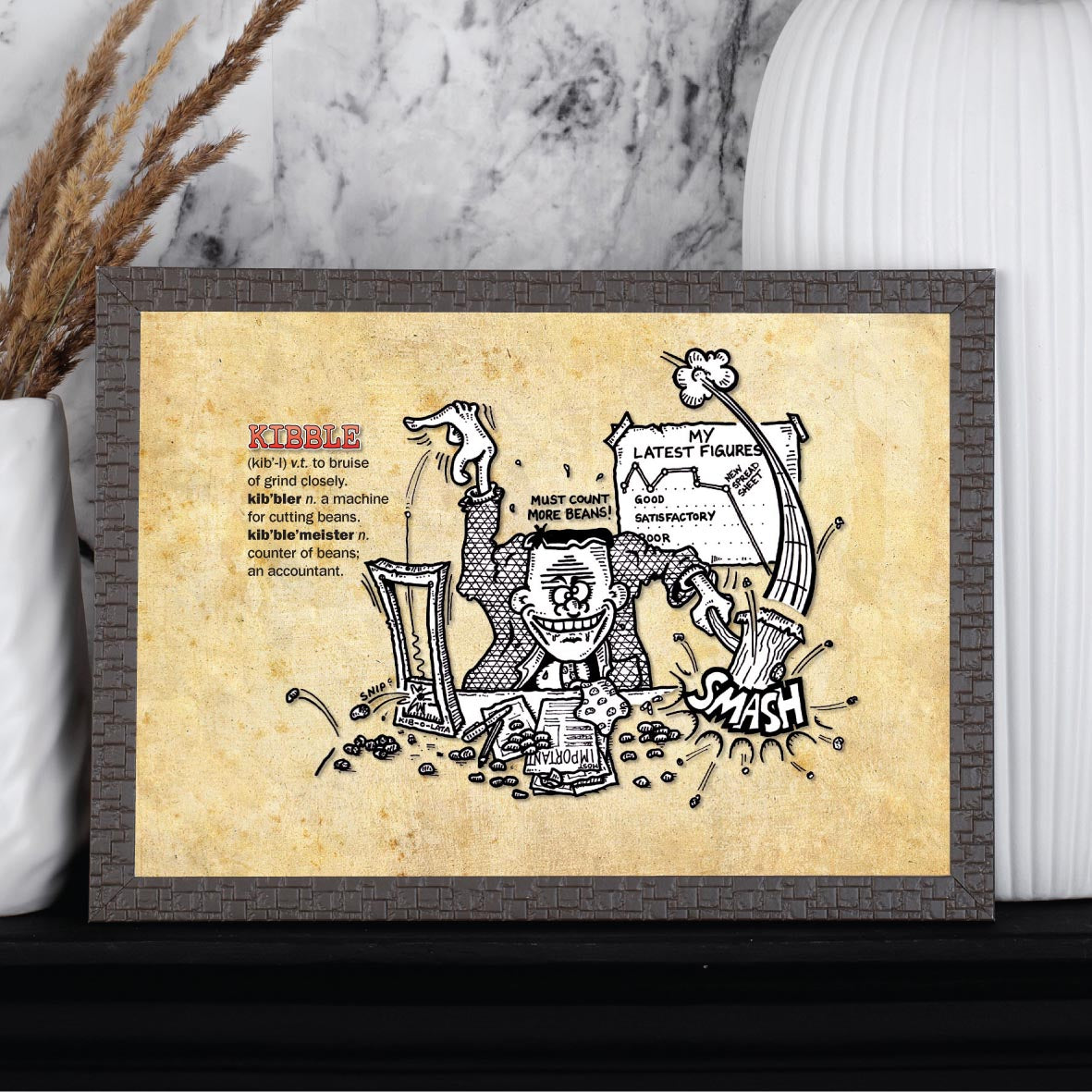 Kibble Cartoon Art Print