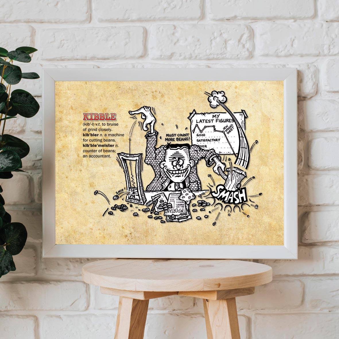 Kibble Cartoon Art Print