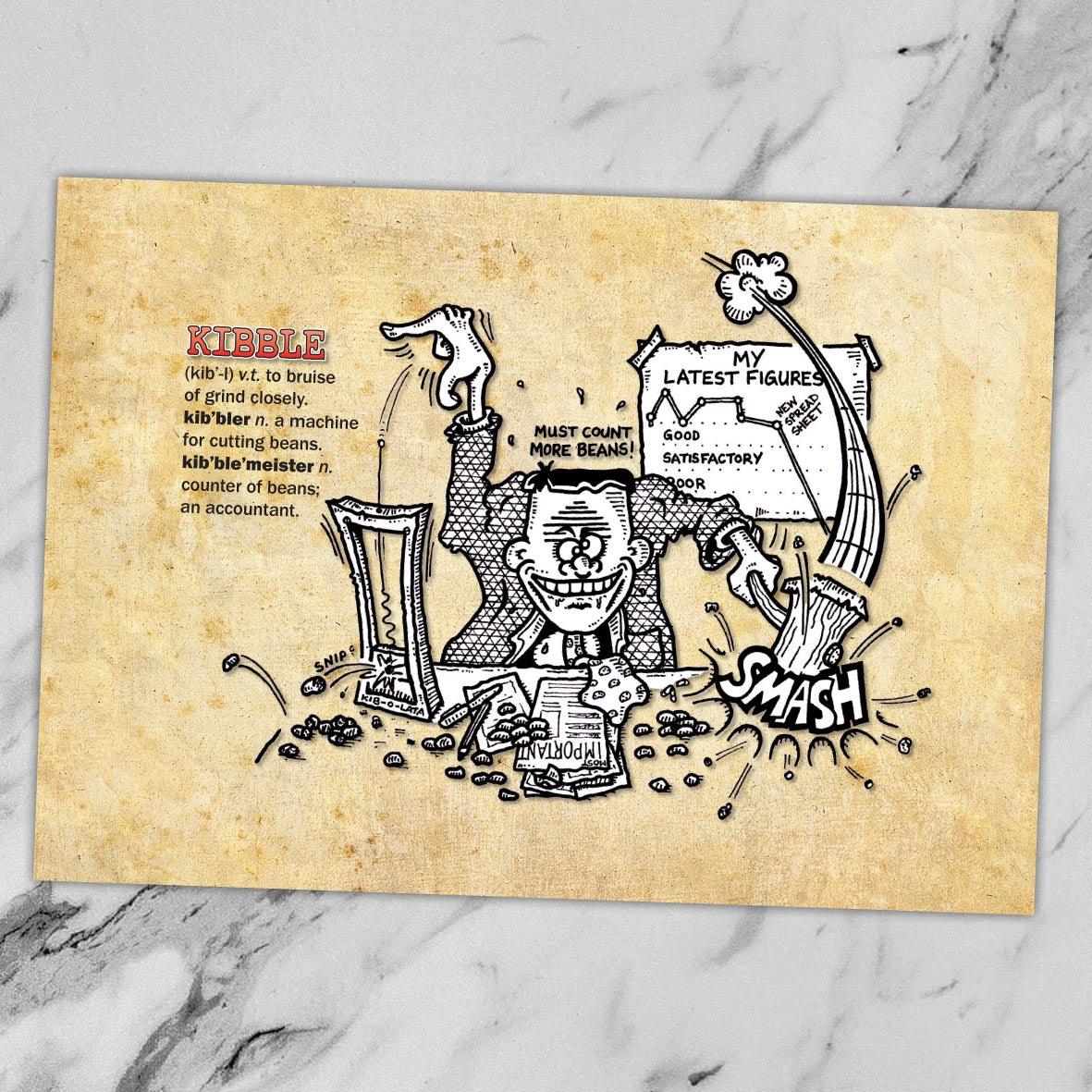 Kibble Cartoon Art Print