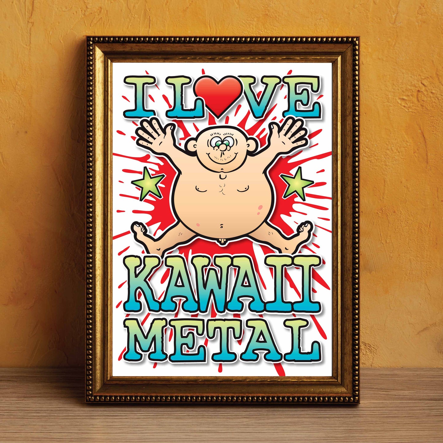 Kawaii Metal Art Print / Love Music Poster / Wall Décor / Rock Guru