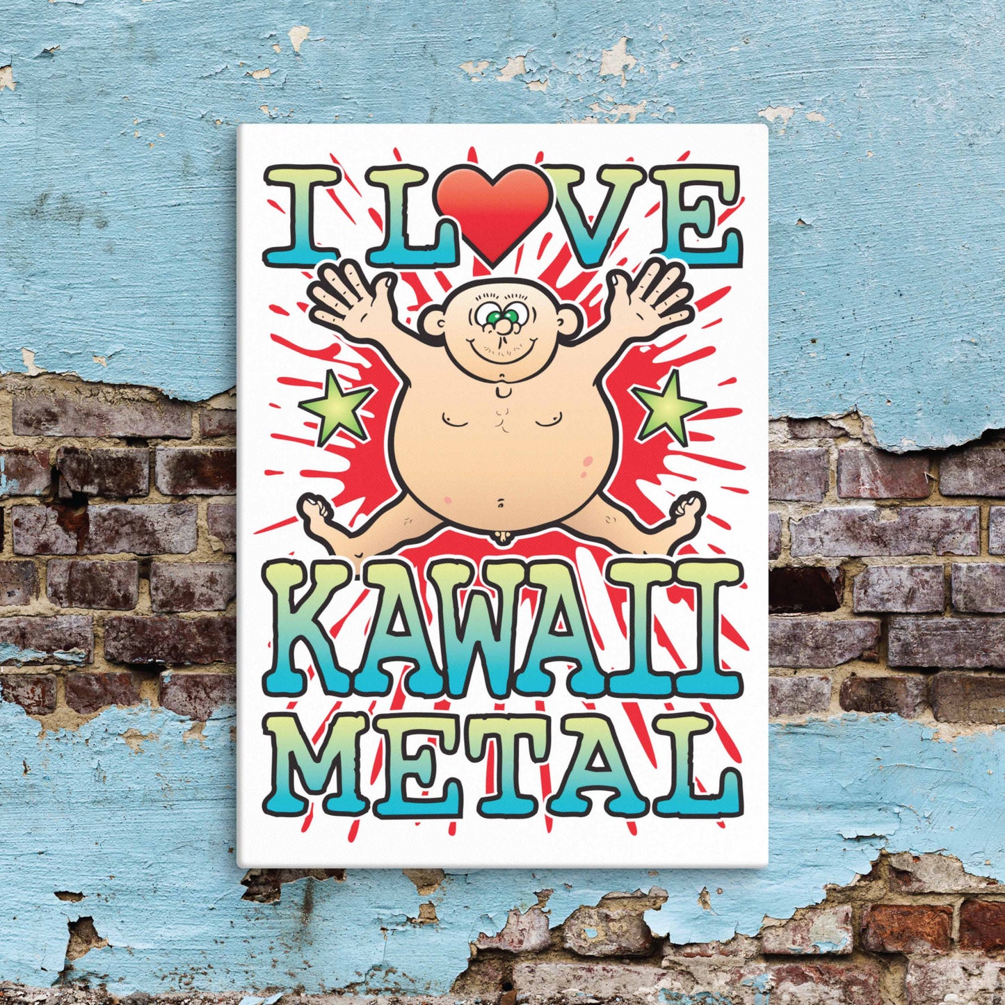 Kawaii Metal Canvas Print 30x40cm