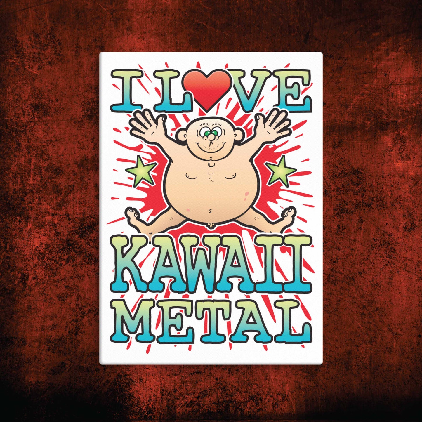 Kawaii Metal Canvas Print 30x40cm