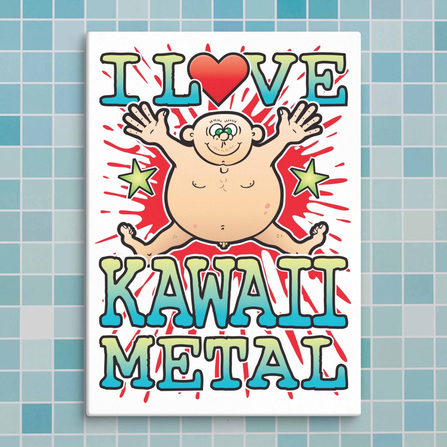 Kawaii Metal Canvas Print 30x40cm