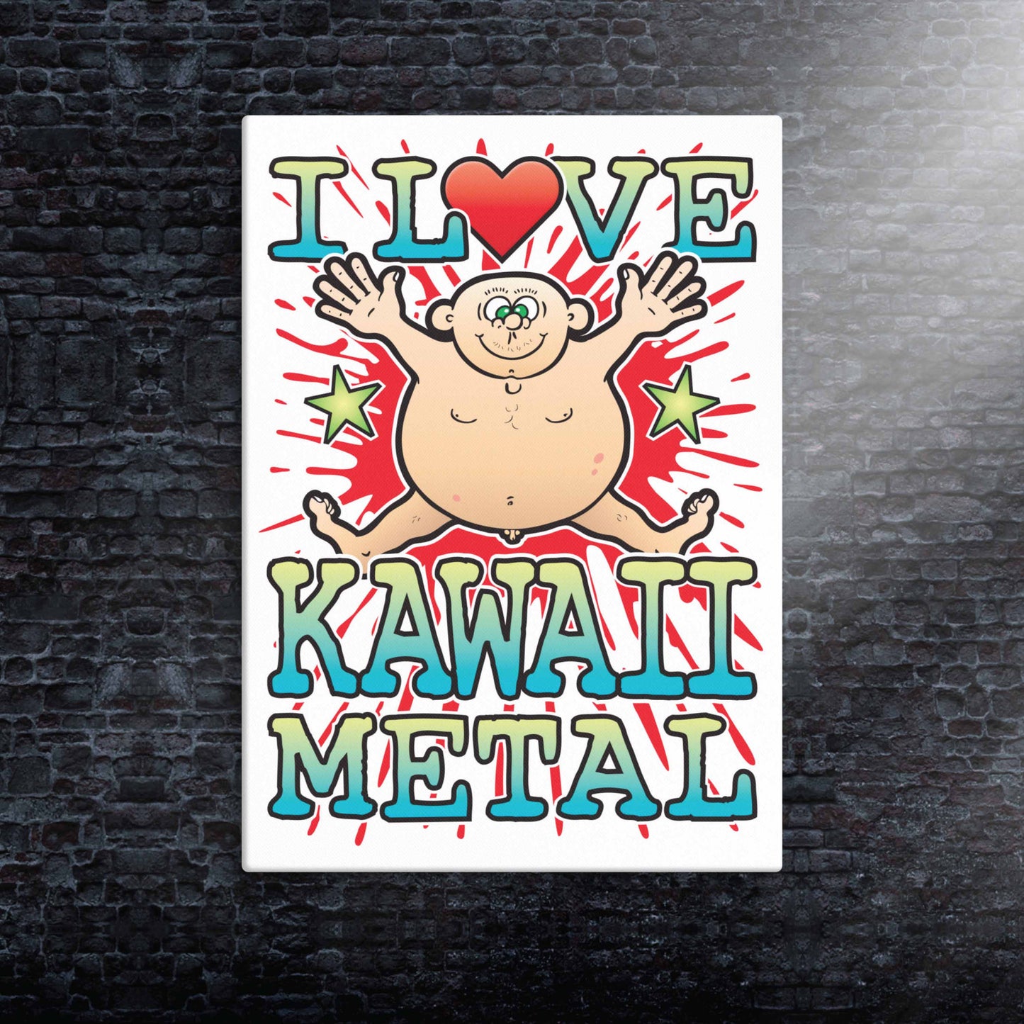 Kawaii Metal Canvas Print 30x40cm