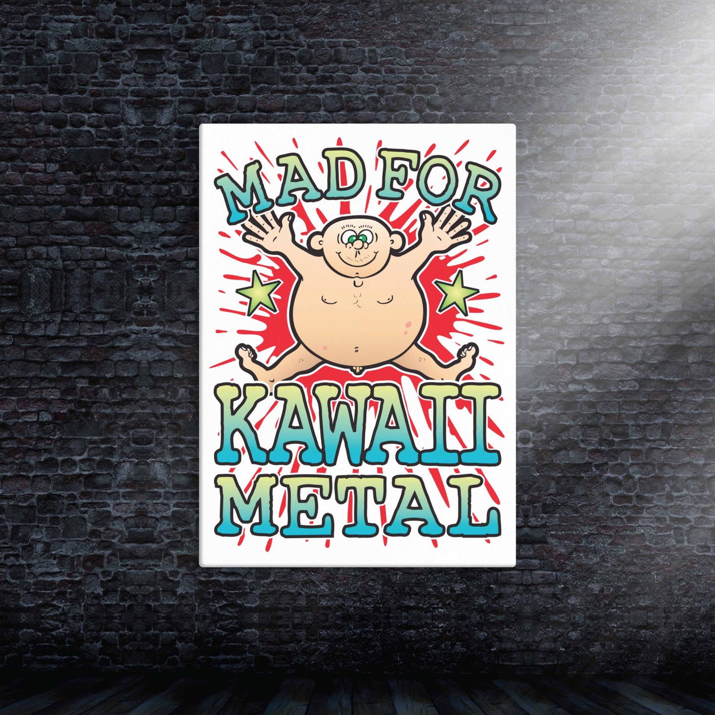 Kawaii Metal Canvas Print 30x40cm